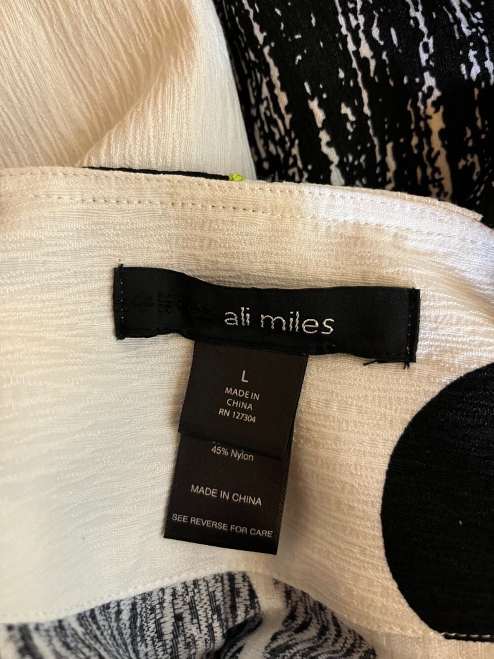 Ali Miles Size L Light Jacket Polka Dot Print Black White - Picture 2 of 8